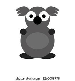 Koala vector illustration of a cute cartoon animal character for kids.
