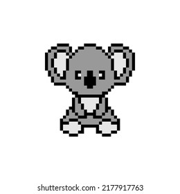Koala vector illustration . Pixel animal.