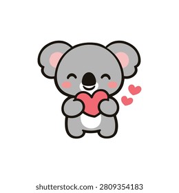 Koala Vector Illustration Sticker. Koala Sticker Collections. Koala. Cute Kawaii Koala. Sticker Collectiion. Phascolarctos Cinereus