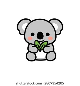 Koala Vector Illustration Sticker. Koala Sticker Collections. Koala. Cute Kawaii Koala. Sticker Collectiion. Phascolarctos Cinereus