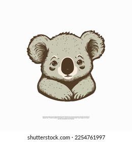 koala vector image with eps format, cute koala and hand draw koala with gray and green color