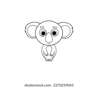 Koala vector isolated outline icon. Koala animal vector icon. Koala icon 