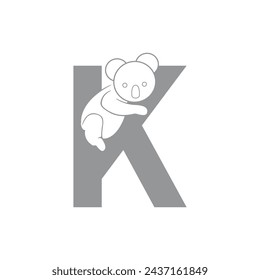 Koala Vector Logo Design, koala logo design inspiration. Logo K with koala.