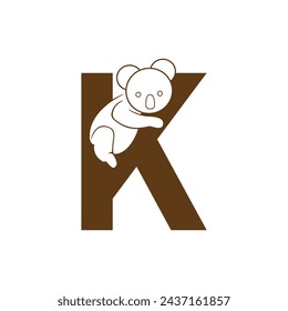 Koala Vector Logo Design, koala logo diseño inspiración. Logo K con koala.