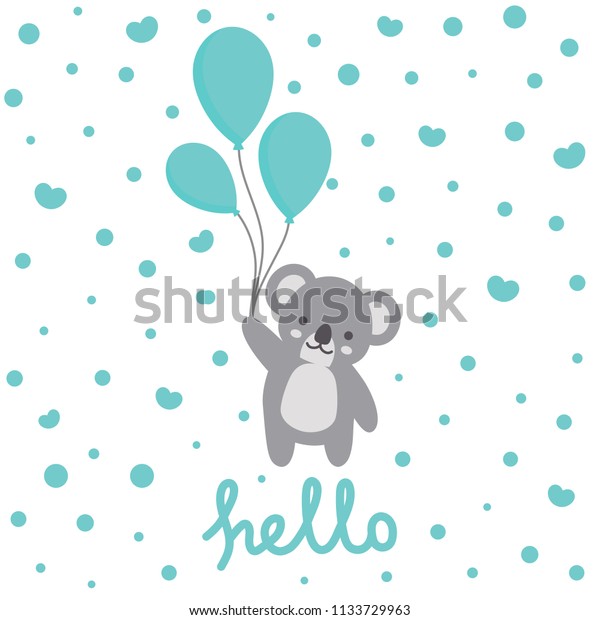 Koala Vector Print Baby Shower Card Stock Vector Royalty Free