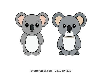 Koala vector silhouette with white Background