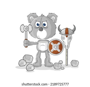 the koala viking with an ax illustration. character vector