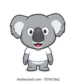 Koala wearing white t shirt
