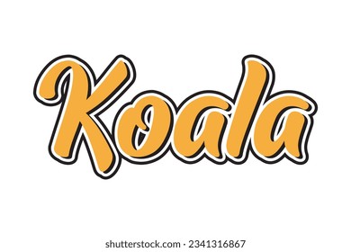 Koala. koala word handwritten text effect. for print design, t-shirts, banners etc