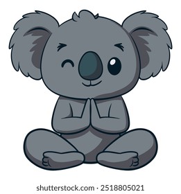 Koala Yoga Clipart. Flat Vector Illustration