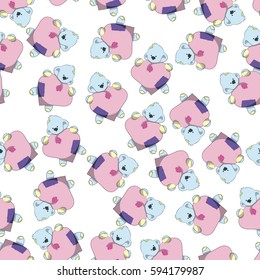 Koalas with love seamless vector pattern