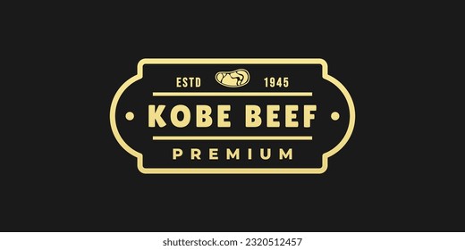 Kobe beef logo or Kobe beef label vector isolated in flat style. best Kobe beef logo for the best product. Elegant Kobe beef seal or label for original meat from japan.