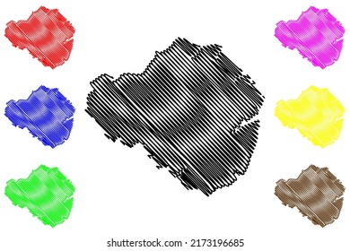 Kobroor island (Republic of Indonesia, Aru Islands Archipelago) map vector illustration, scribble sketch Kobroor map