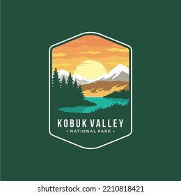 Kobuk Valley National Park Emblem patch logo illustration on dark background