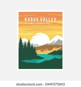 Kobuk Valley national park poster vector illustration design