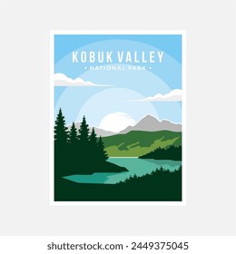 Kobuk Valley national park poster vector illustration design