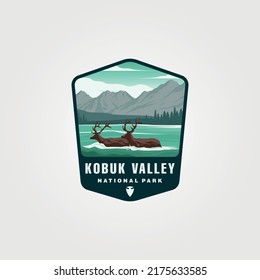 kobuk valley national park vintage emblem illustration design, united states national park collection design