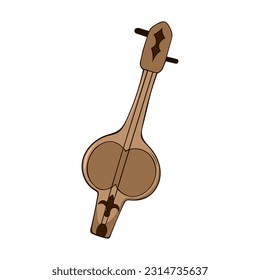 Kobyz Kazakh traditional folk musiacal instrument. Vector illustration