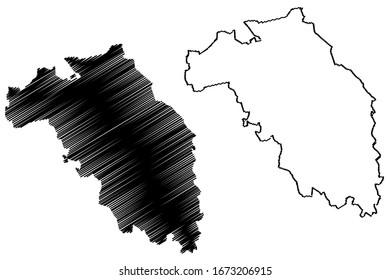 Koceni Municipality (Republic of Latvia, Administrative divisions of Latvia, Municipalities and their territorial units) map vector illustration, scribble sketch Koceni map