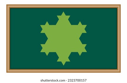 Koch snowflake construction. Vector illustration isolated on white background.