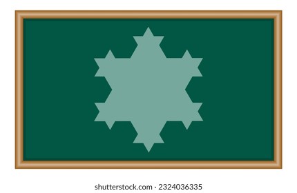 Koch snowflake construction. Vector illustration isolated on white background.