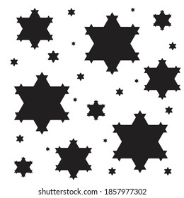 koch snowflake fractal geometry, vector illustration