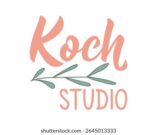 Koch studio. Translation from German: Cooking studio. Perfect design for greeting cards, posters and social media. German Lettering.