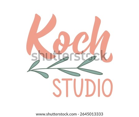 Koch studio. Translation from German: Cooking studio. Perfect design for greeting cards, posters and social media. German Lettering.