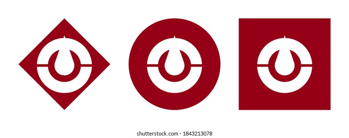 conjunto de iconos de la bandera kochi, aislado en fondo blanco