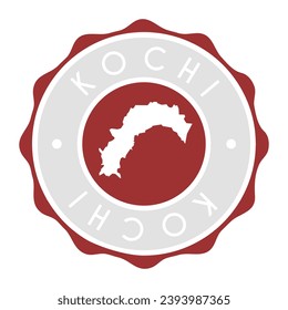 Kochi, Japan Badge Map Vector Seal Vector Sign. National Symbol Country Stamp Design Icon Label. 