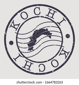 Kochi, Japan Stamp Postal. A Map Silhouette Seal. Passport Round Design. Vector Icon Design Retro Travel.