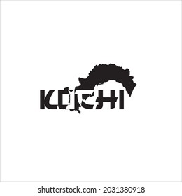 Kochi Map Black Lettering Design On Stock Vector (Royalty Free ...