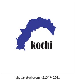 Kochi Map On White Background