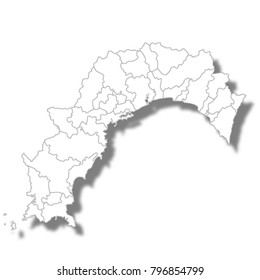 Kochi Prefecture Map white icon