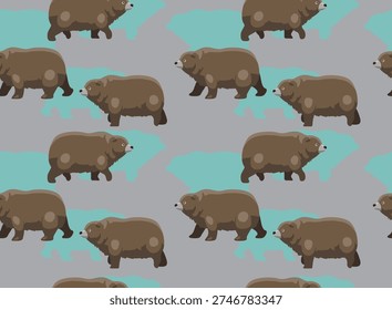 Kodiak Bear Moving Seamless Background Wallpaper Pattern