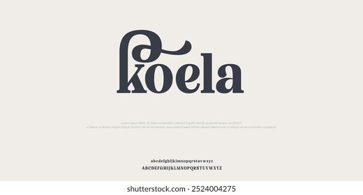 Koela Fuentes de alfabeto moderno mínimo. Tipografía minimalista moda digital urbana futuro logotipo creativo fuente.