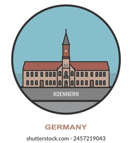 Koennern. Cities and towns in Germany. Flat landmark