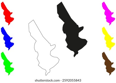 Koforidua city (Republic of Ghana, Eastern Region) map vector illustration, scribble sketch Koftown or Kofcity map