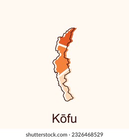 Kofu map. Blank vector map of the Country. Borders of Japan for your infographic. Vector illustration. design template