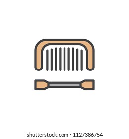 Kogai and khushi filled outline icon, line vector sign, linear colorful pictogram isolated on white. Traditional Japanese hairstyles symbol, logo illustration. Pixel perfect vector graphics