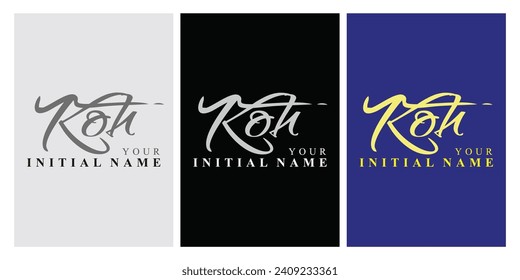 Koh k o h erste Handschrift Koh erste handschriftliche Signatur Logo Vorlage Vektorhandschrift Schrift