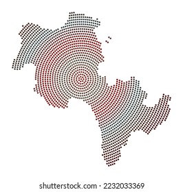 Koh Rong dotted map. Digital style shape of Koh Rong. Tech icon of the island with graduated dots. Authentic vector illustration.