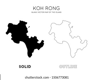 Koh Rong map. Blank vector map of the Island. Borders of Koh Rong for your infographic. Vector illustration.