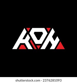KOH triangle letter logo design with triangle shape. KOH triangle logo design monogram. KOH triangle vector logo template with red color. KOH triangular logo Simple, Elegant, and Luxurious design.