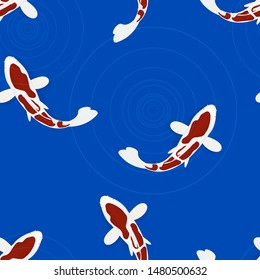 Kohaku carp fish seamless pattern background illustration vector