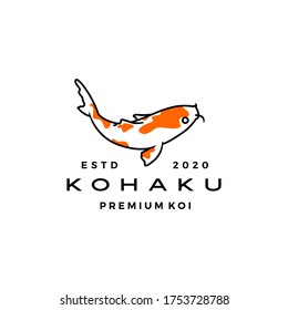 kohaku koi fish logo vector icon illustration