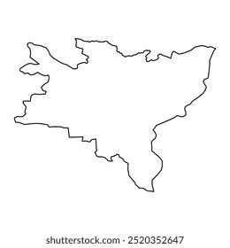 Mapa del distrito de Kohat, división administrativa de Pakistán. Ilustración vectorial.