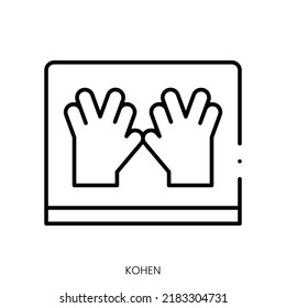 Kohen-Symbol. Lineares Zeichen einzeln auf weißem Hintergrund. Vektorgrafik