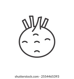 Kohl Rabi thin liner icon vector.