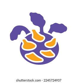 Kohlrabi or German Turnip isolated vector glyph icon. Vegetable sign. Graph symbol for food and drinks web site, apps design, mobile apps and print media, logo, UI